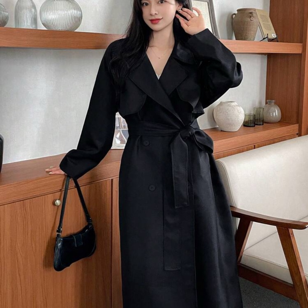 Elegant Black Women's Trench coat